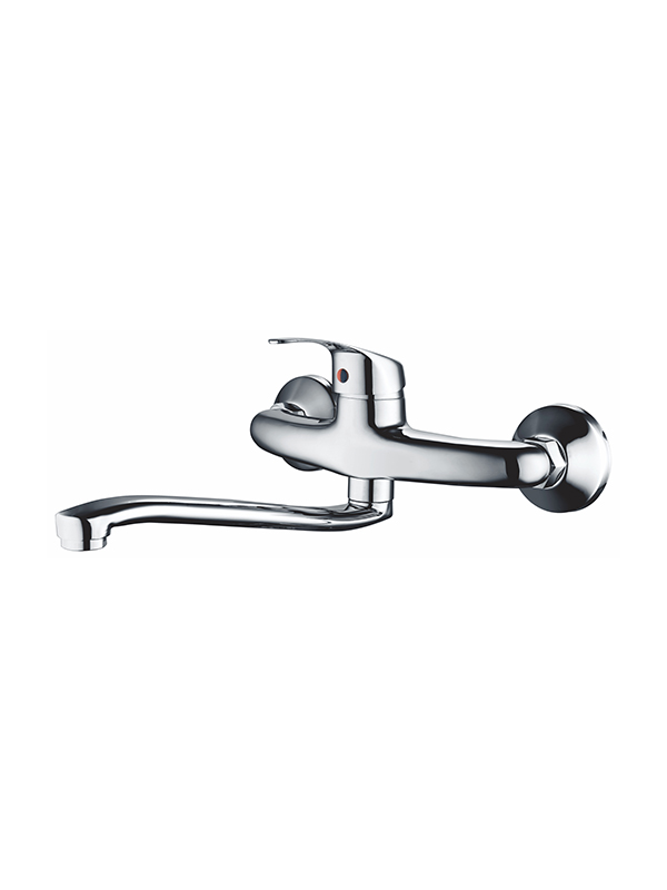 N04 Double Handle Brass Wall Kitchen Mixer