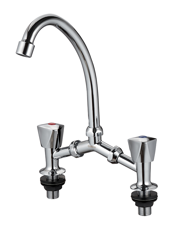 ZD53-07 Double Handle Brass Wall Kitchen Mixer