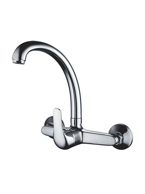 N02 Single Handle Brass Wall Kitchen Mixer